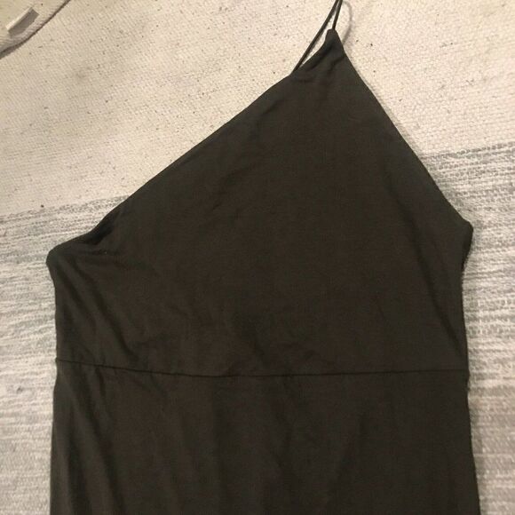 ASOS Army Green One Shoulder  Midi  Size 14 Dress.  C - Picture 2 of 5